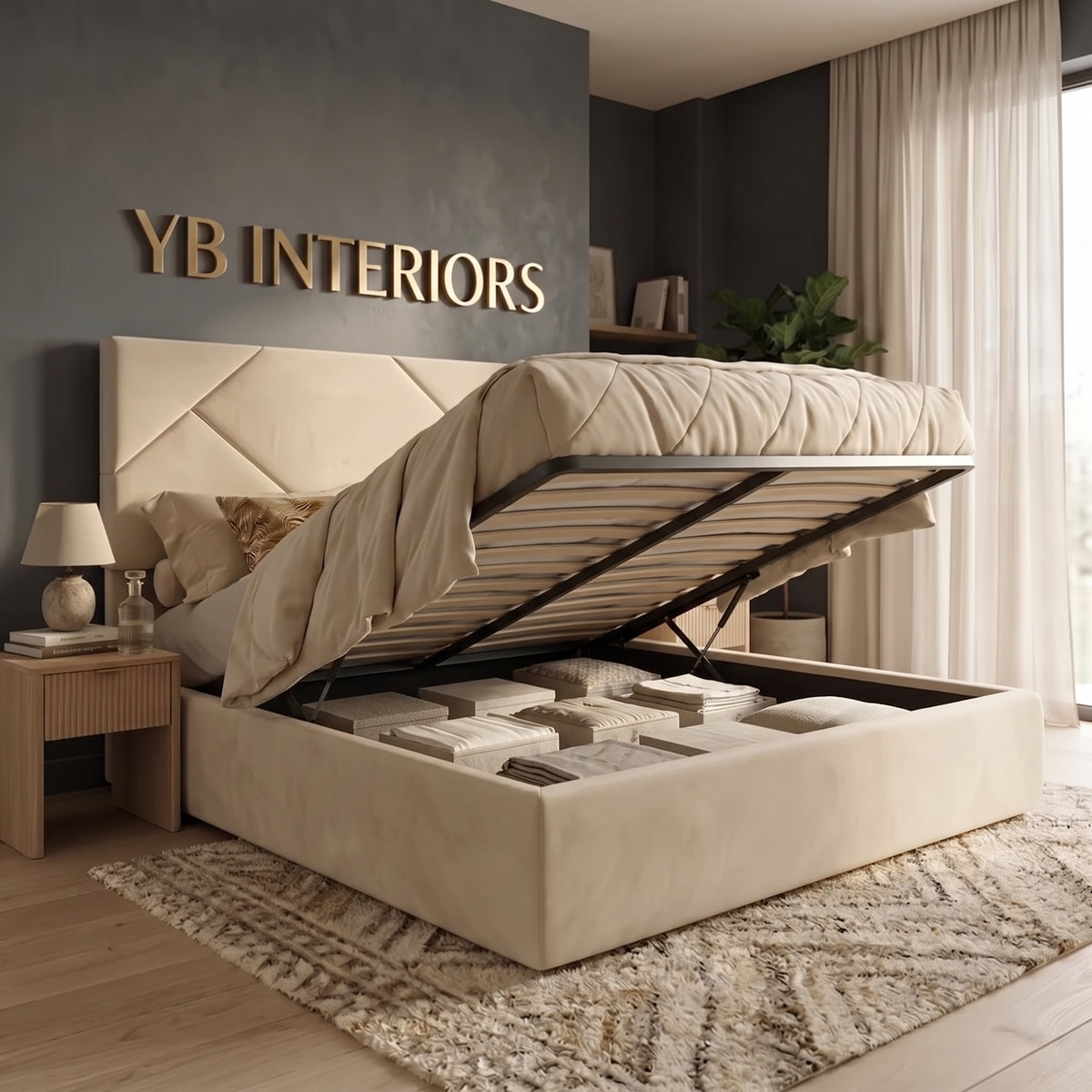 Perci Upholstered Bed Frame - King Size Bed Frame