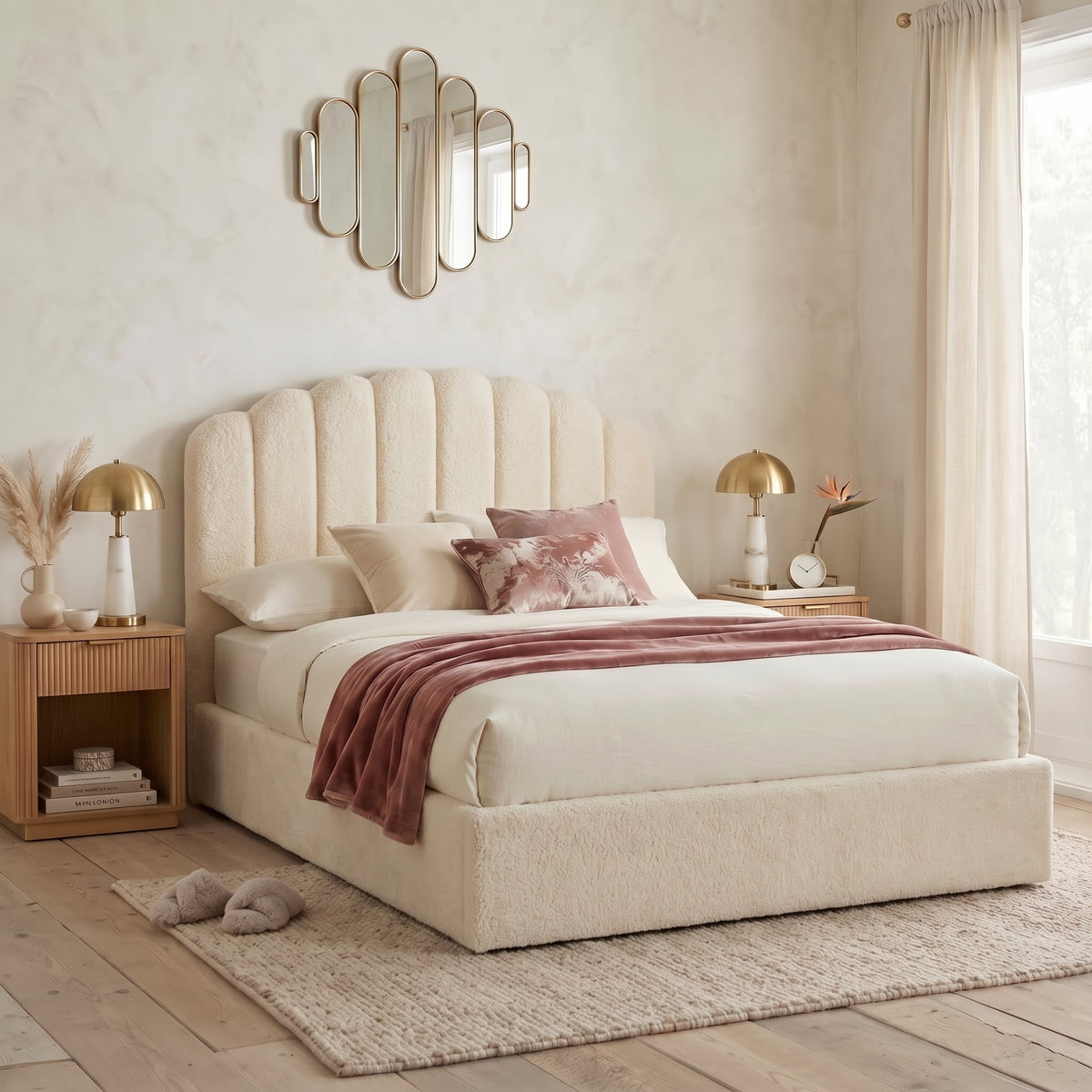 Teddy Fleece Bed Frame - 49" Headboard - Beds Sale