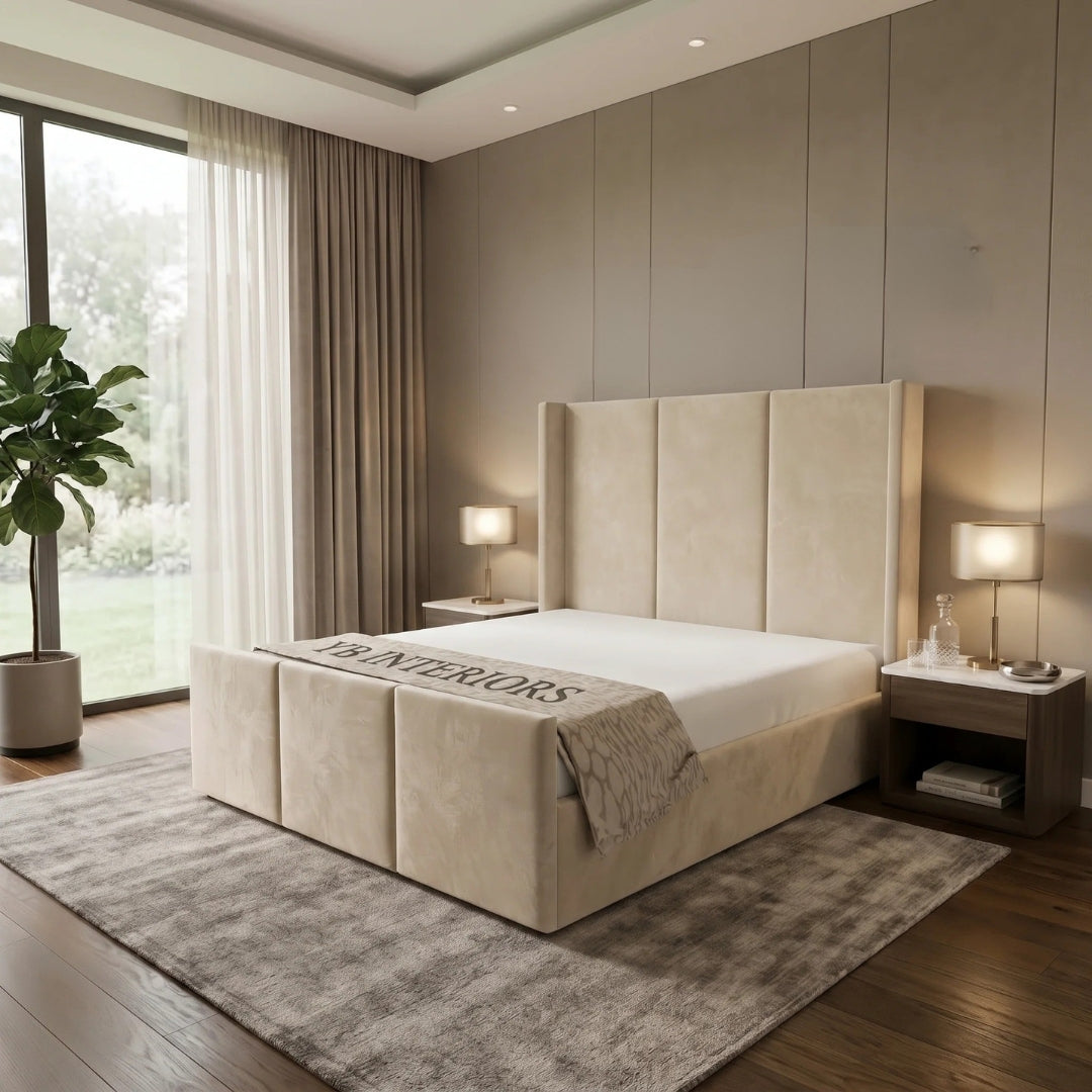 King Size Bed Frame - Liner Wingback Bed Frame