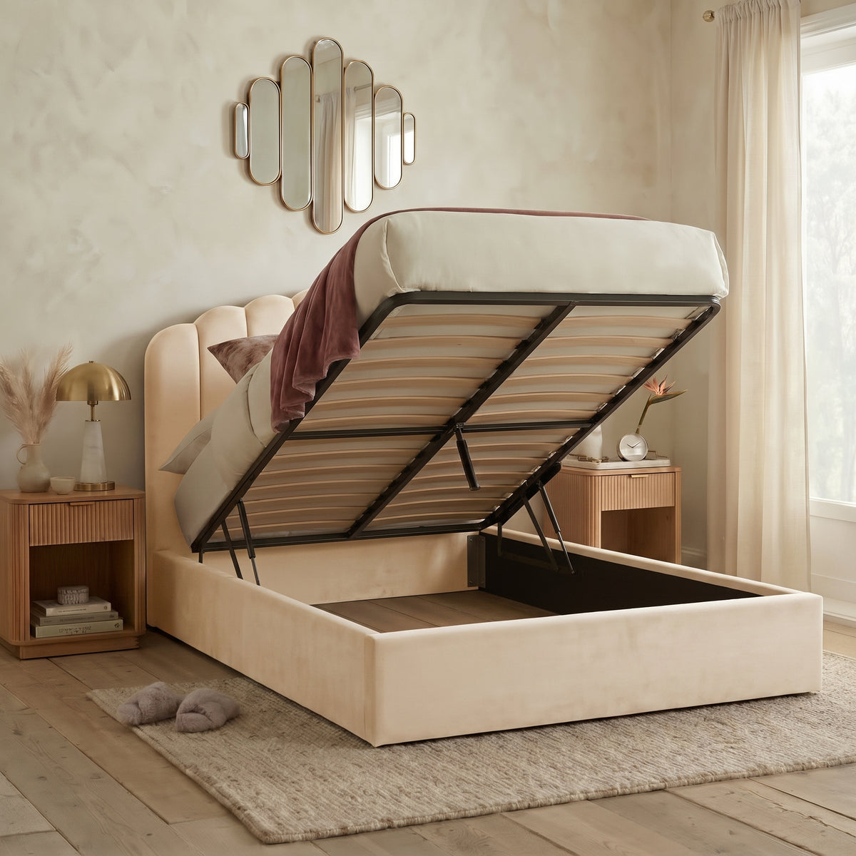 Teddy Fleece Bed Frame - 49" Headboard - Beds Sale