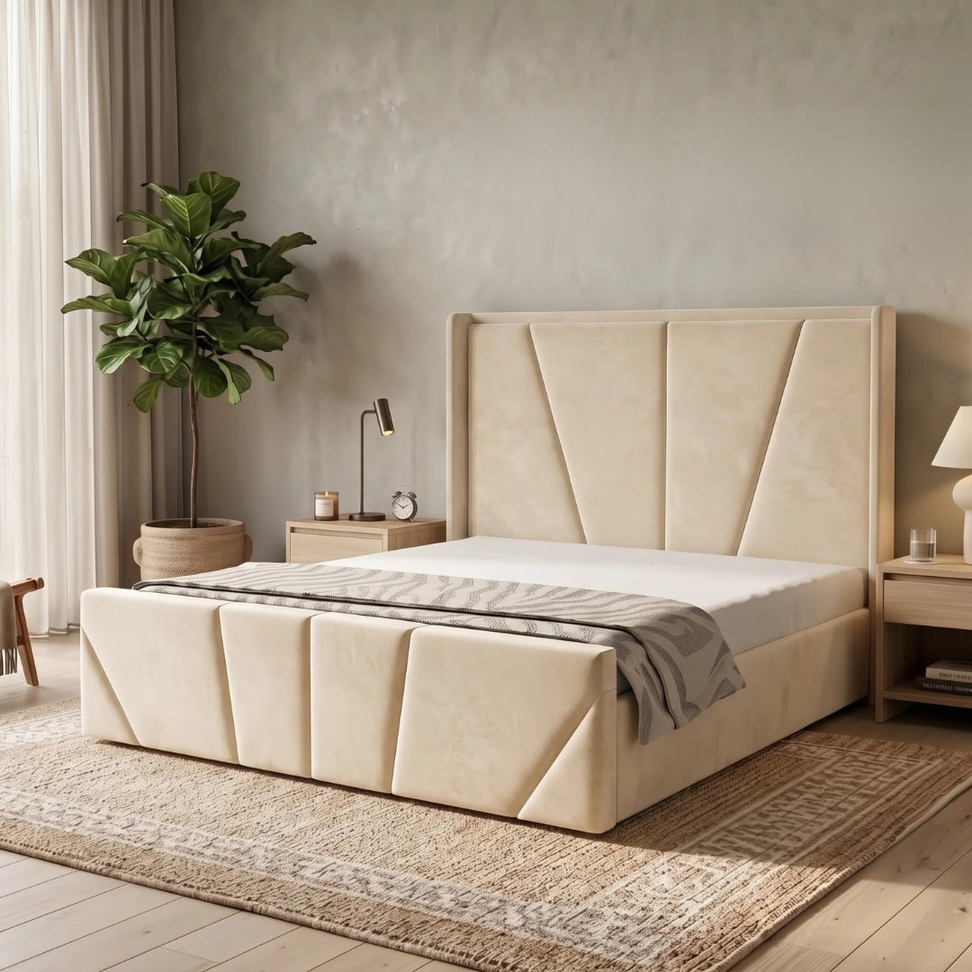 Double Bed Frame - Sunrise Wingback Bed Frame