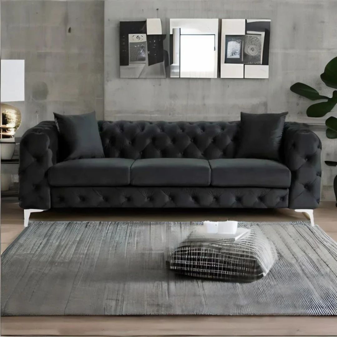 The Regent Noir 2-3 Seater Chesterfield Sofa