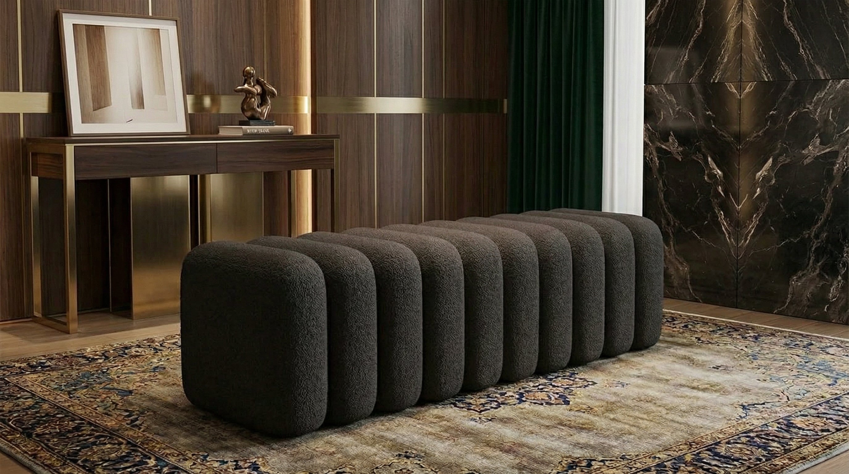 Luxury Teddy Fabric Footstool