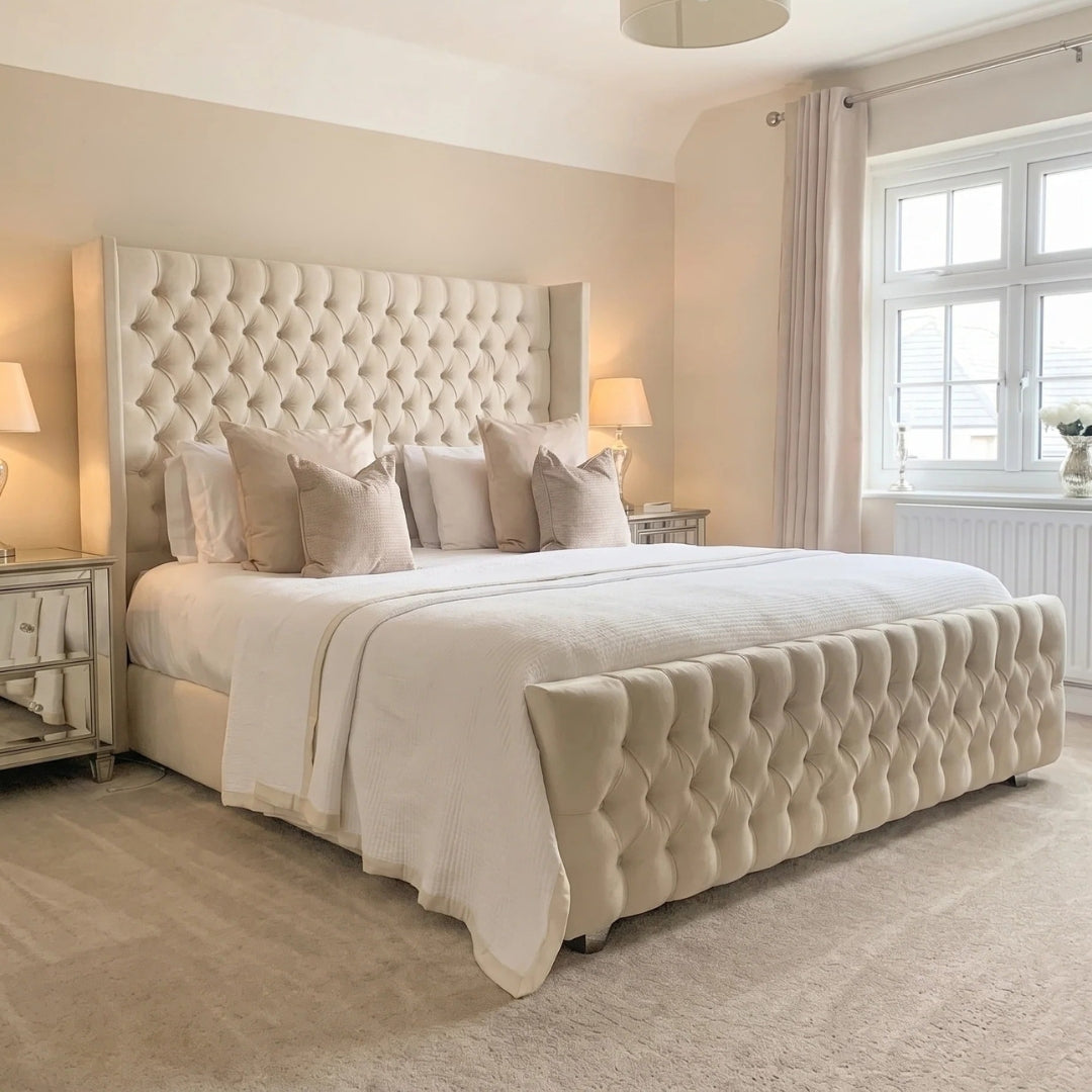 Tufted Upholstered Double Bed Frame