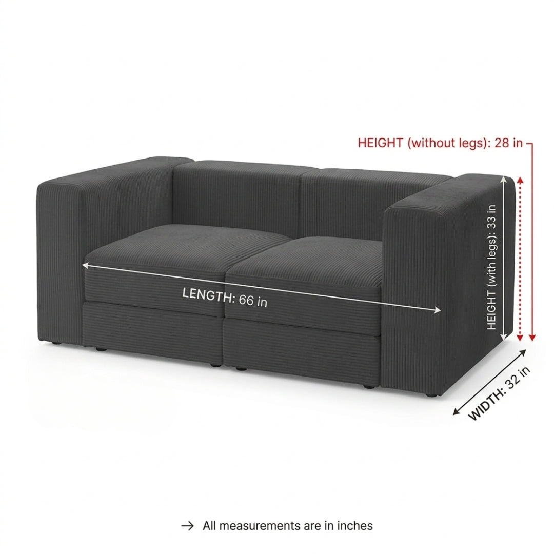 The Nova Block Sofa — 2+3 Seater Sofa