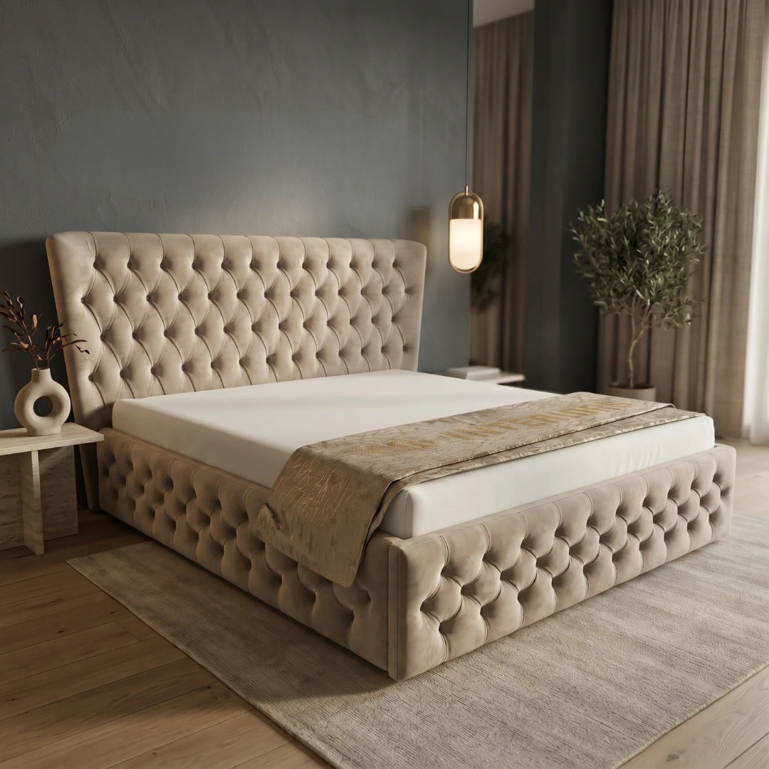 Small Double Bed - Paris Bed Frame With Storage Option