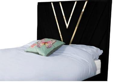 YB Interiors Vianca Plush Velvet Bed frames - Luxury Bed Frame with Gold Trim