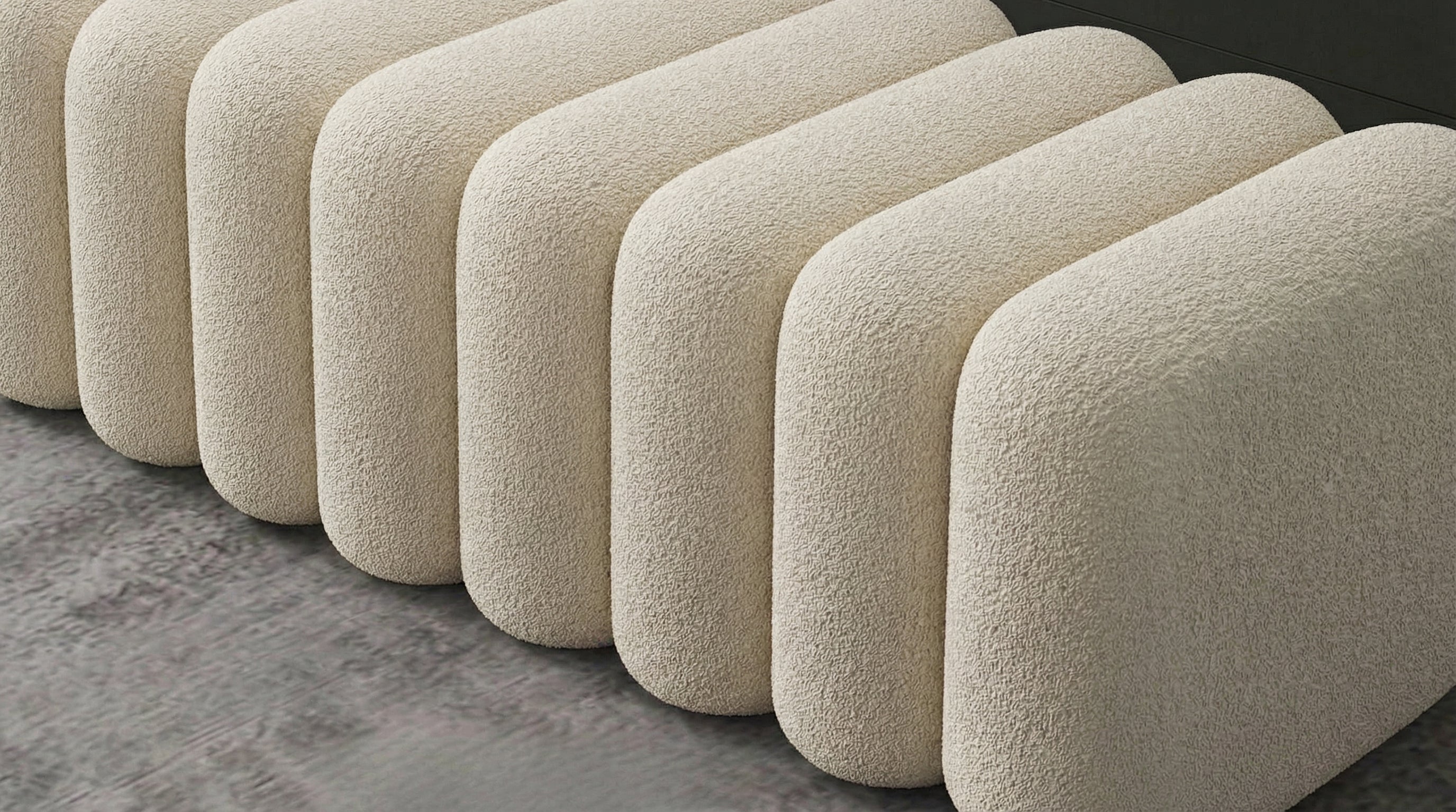Luxury Teddy Fabric Footstool