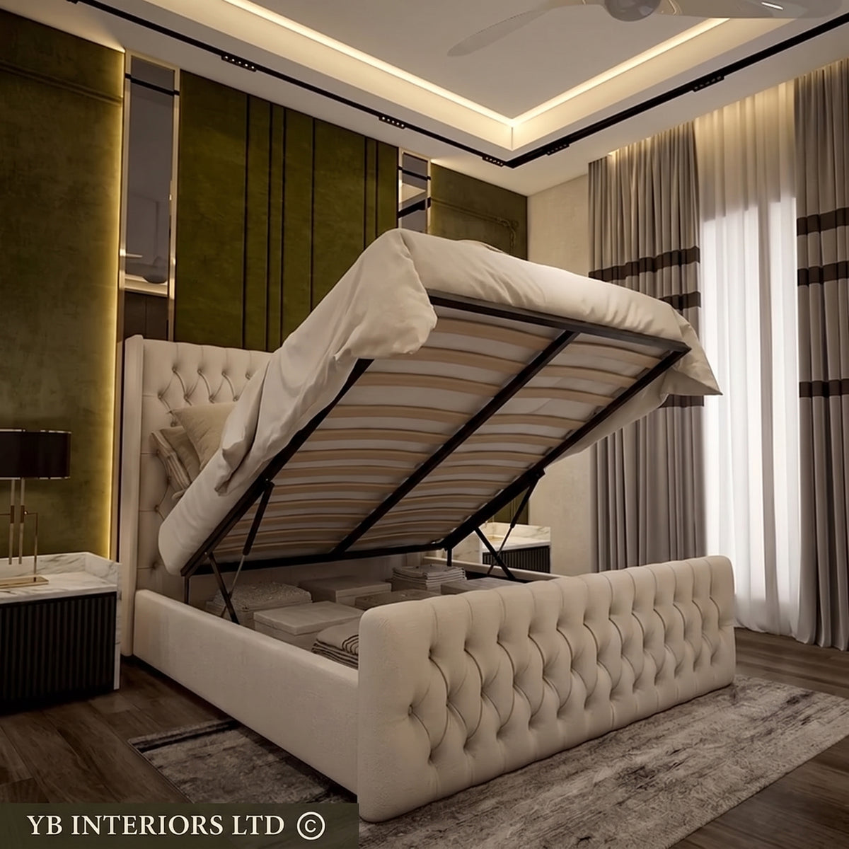 Luxurious Wingback Chesterfield Bed Frame