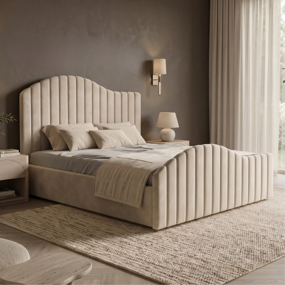 Elegant Modern King Size Upholstered Bed