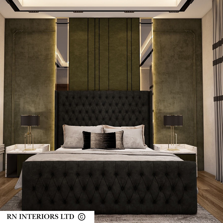 Luxurious Wingback Bed Frame - Customizable, Fast Delivery & Expert Assembly