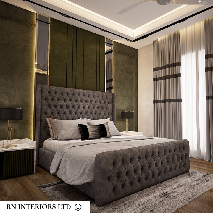 Luxurious Wingback Bed Frame - Customizable, Fast Delivery & Expert Assembly