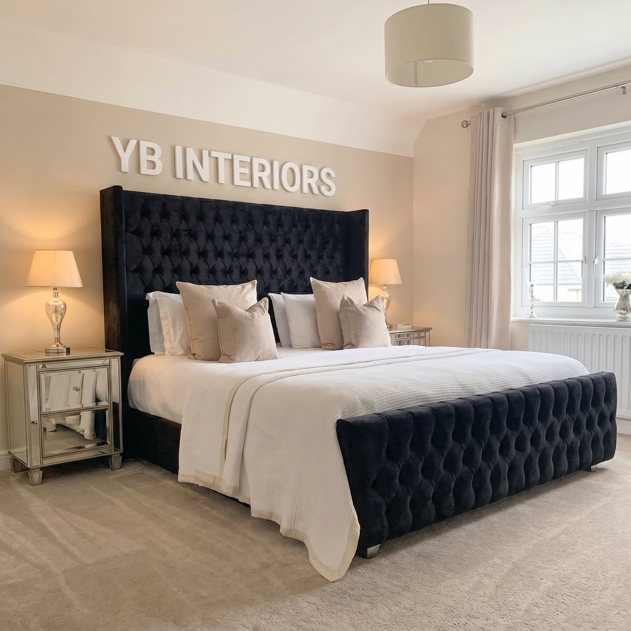 Tufted Upholstered Double Bed Frame