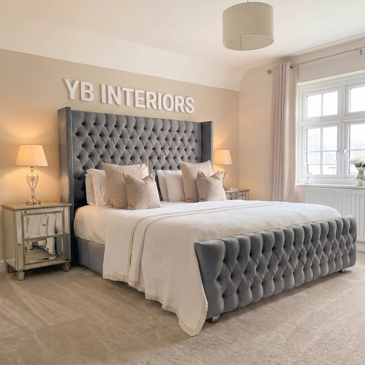 Tufted Upholstered Double Bed Frame