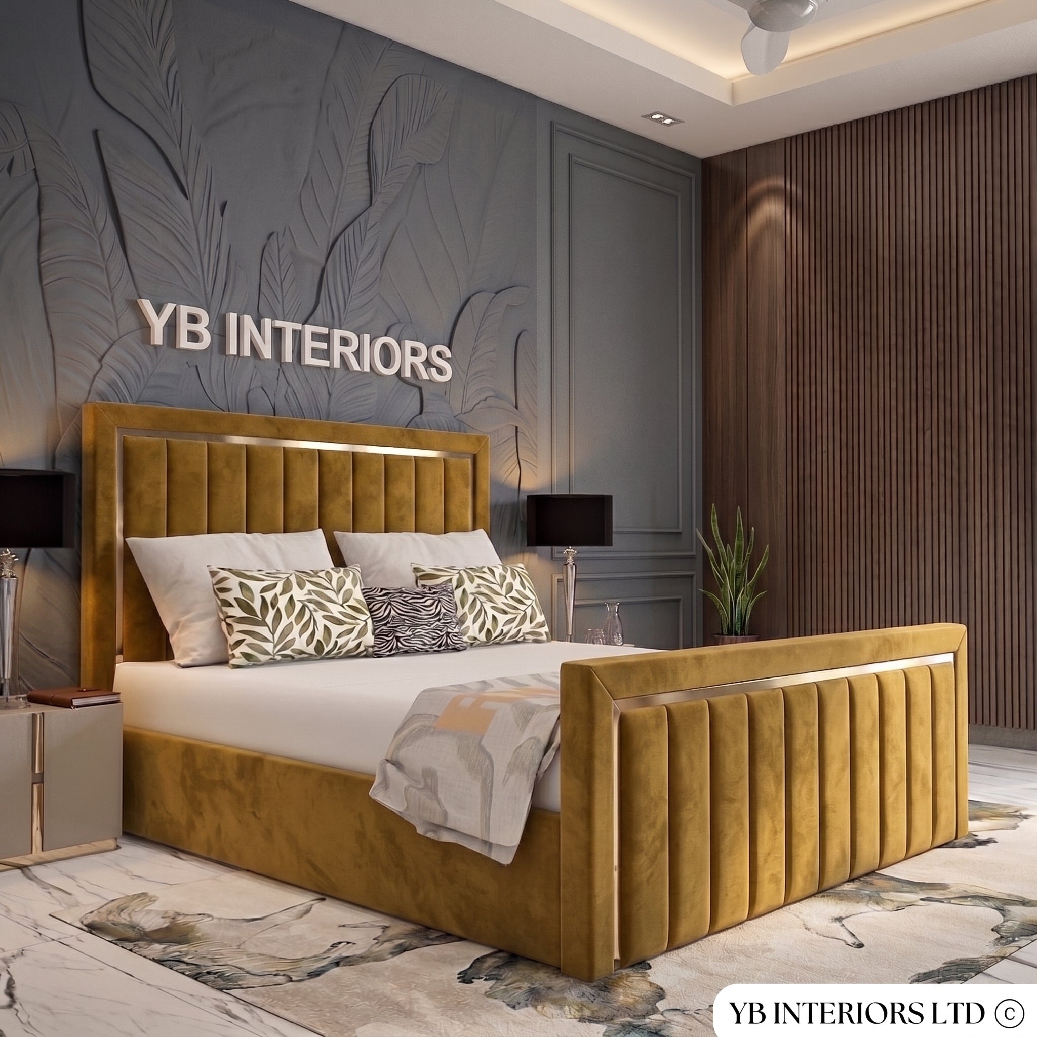 Kingston Golden Strips Bed Frame