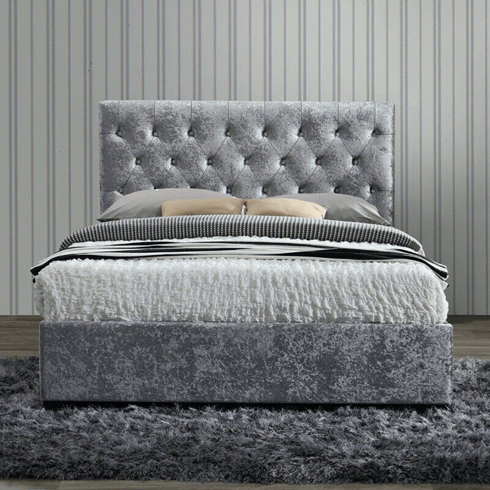 Chesterfield Velvet Sleigh Bed Set 3