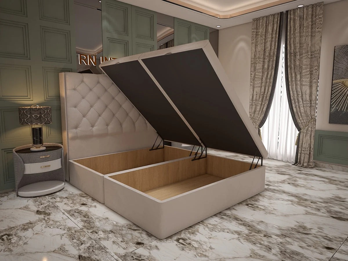Divan Bed With Storage - 2025 Sienna Divan Bed Frame Ottoman Cream