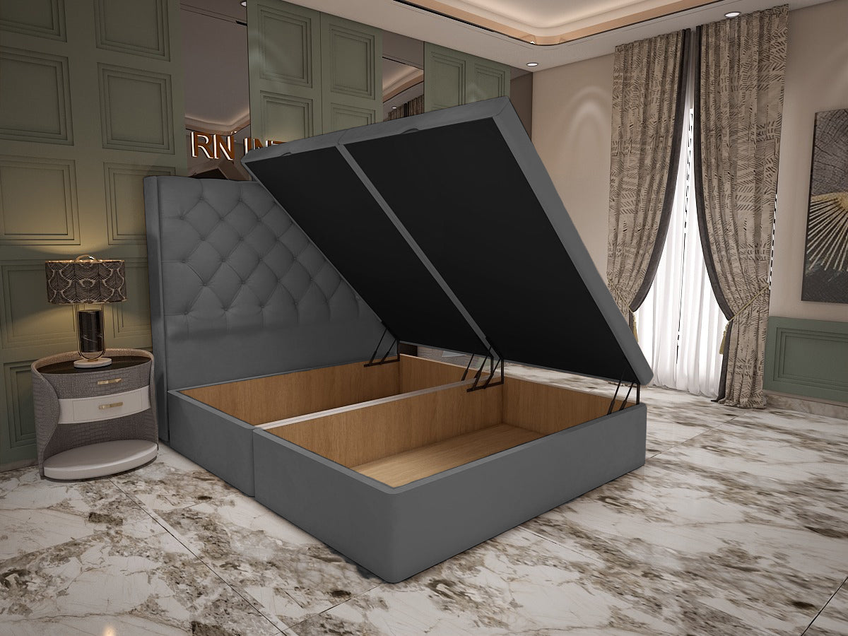 Divan Bed With Storage - 2025 Sienna Divan Bed Frame Ottoman Grey