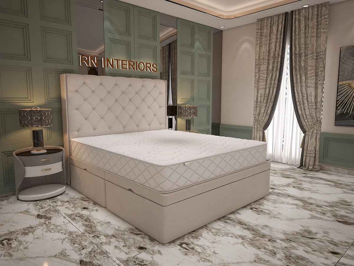 Divan Bed With Storage - 2025 Sienna Divan Bed Frame Side Cream