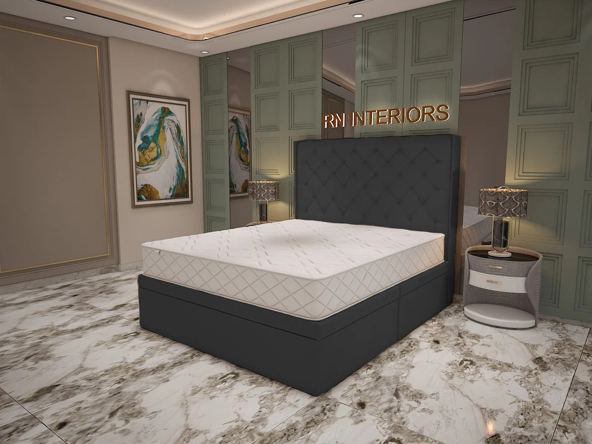 Divan Bed With Storage - 2025 Sienna Divan Bed Side Black