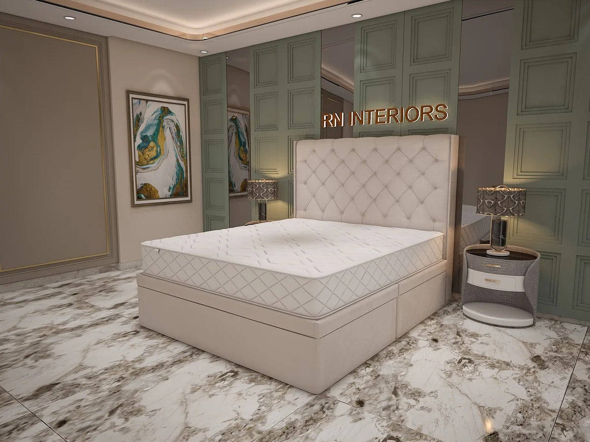 Divan Bed With Storage - 2025 Sienna Divan Bed Side Cream