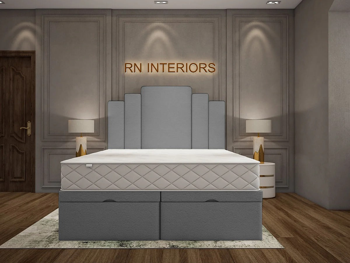 Double Divan Bed with Mattress - 2025 Windsor Rise Divan Bed Grey