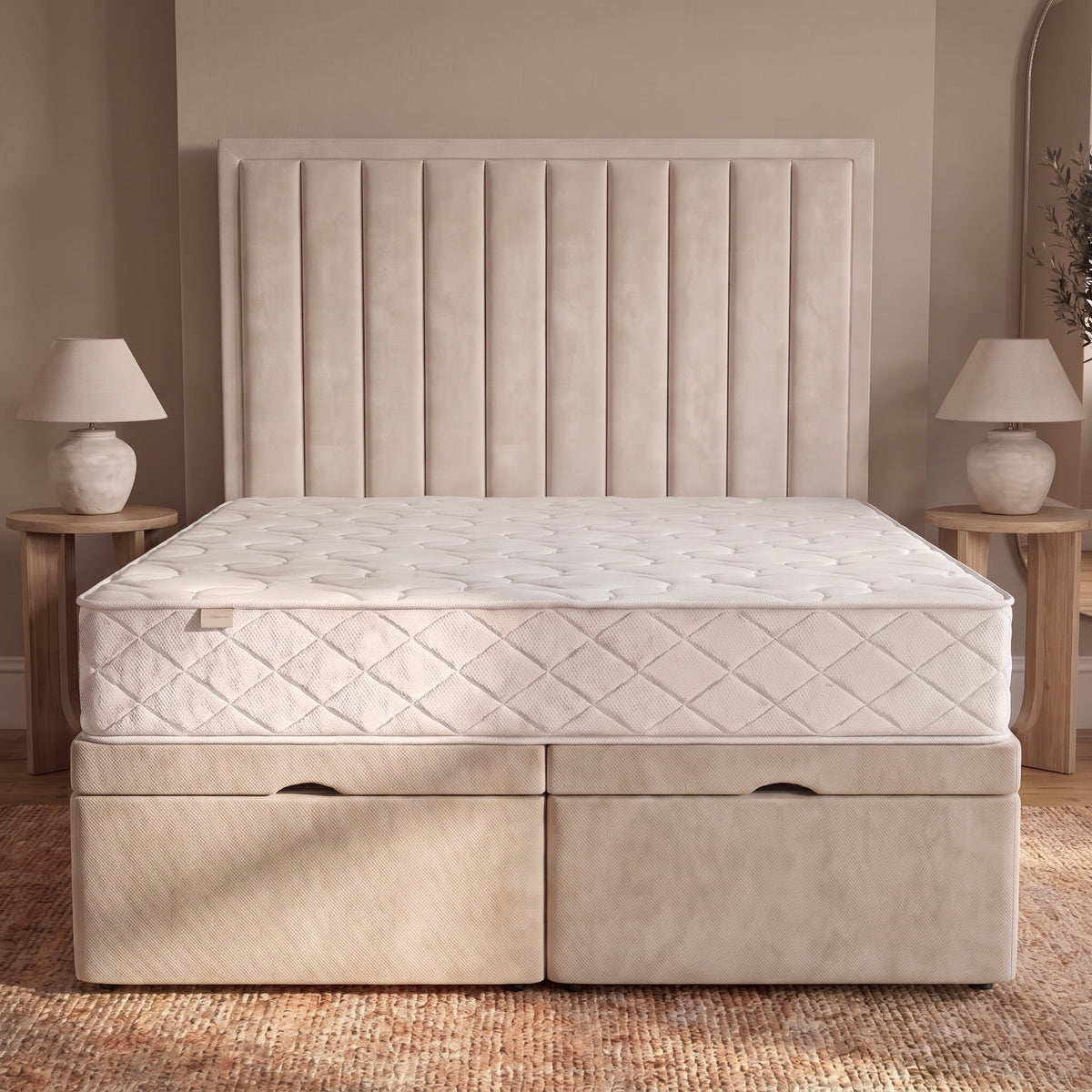 King Size Divan Bed - Aurora Rise Divan Bed With Storage