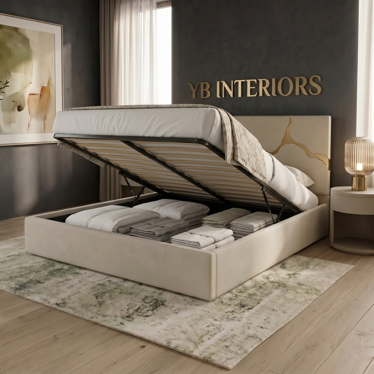 Upholister Designer Bed Frame- Customizable in all Sizes and Color