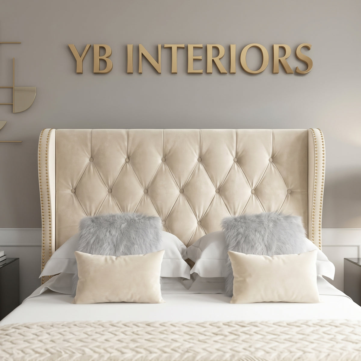 Sophia Wingback Sleigh Bed Frame