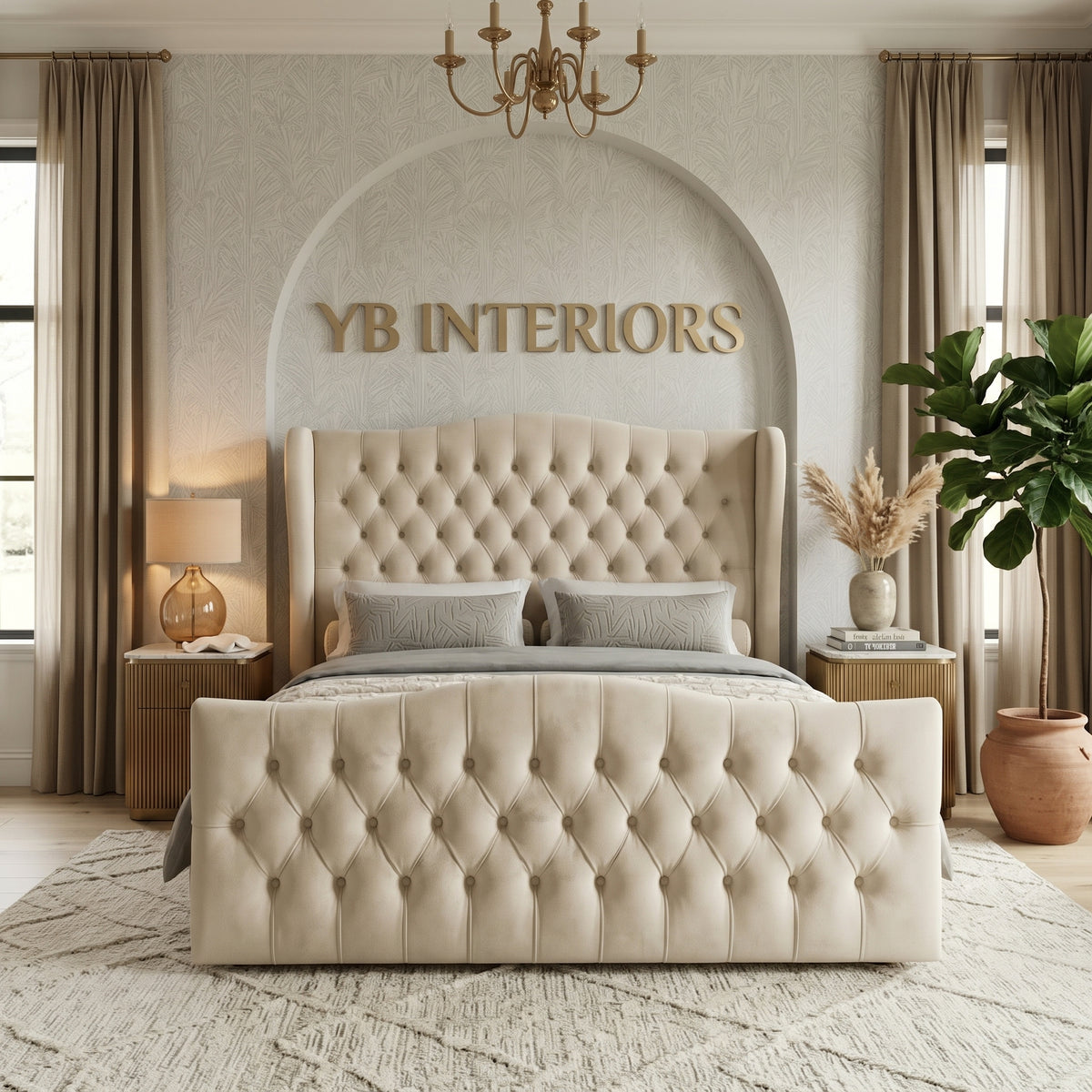 Luxurious Double Bed Frame - Customizable in All Sizes