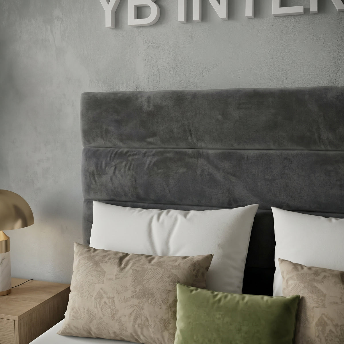 Luxury Upholstered Bed Frame – Padded Panel Headboard & Custom Sizes