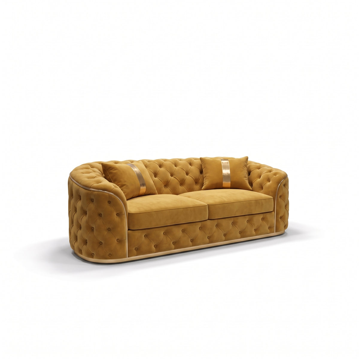 Luxury Chesterfield Sofa | Tufted Curved Accent Couch