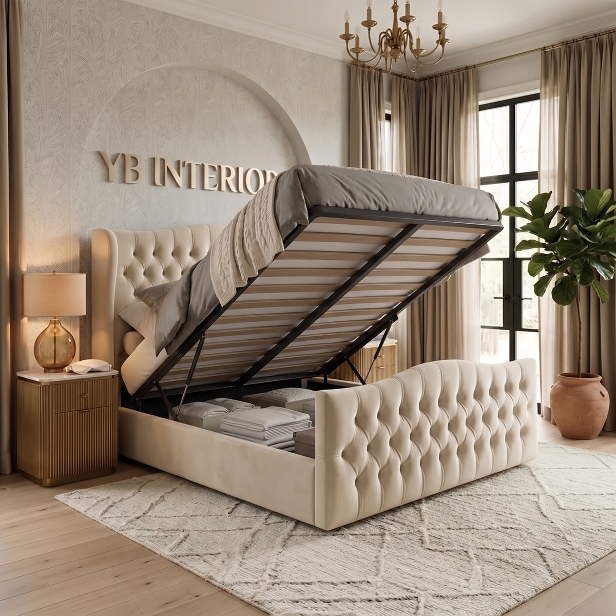 Luxurious Double Bed Frame - Customizable in All Sizes