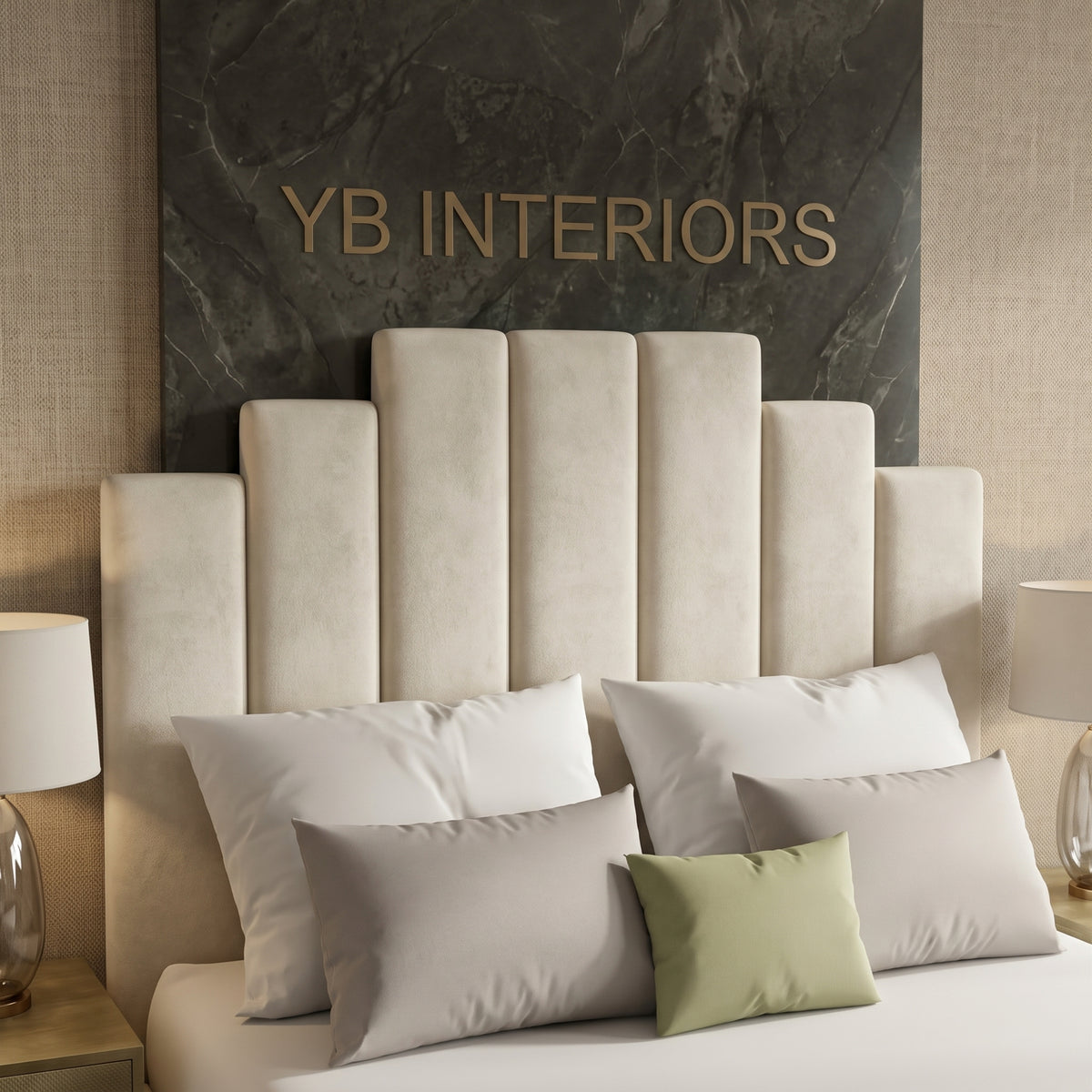 Luxury Upholstered Bed Frame – Channelled Headboard