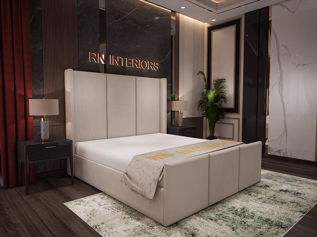 King Size Bed Frame - Liner Wingback Bed Frame