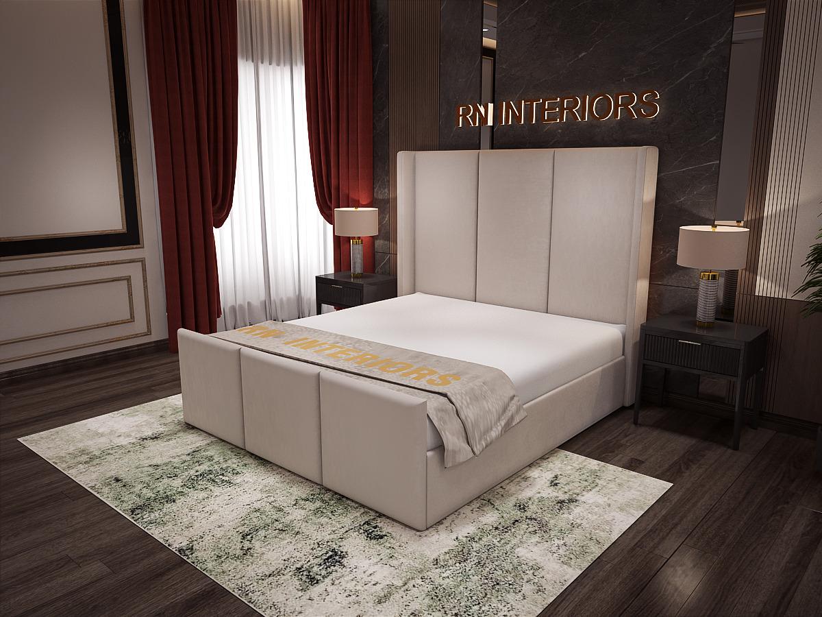 King Size Bed Frame - Liner Wingback Bed Frame