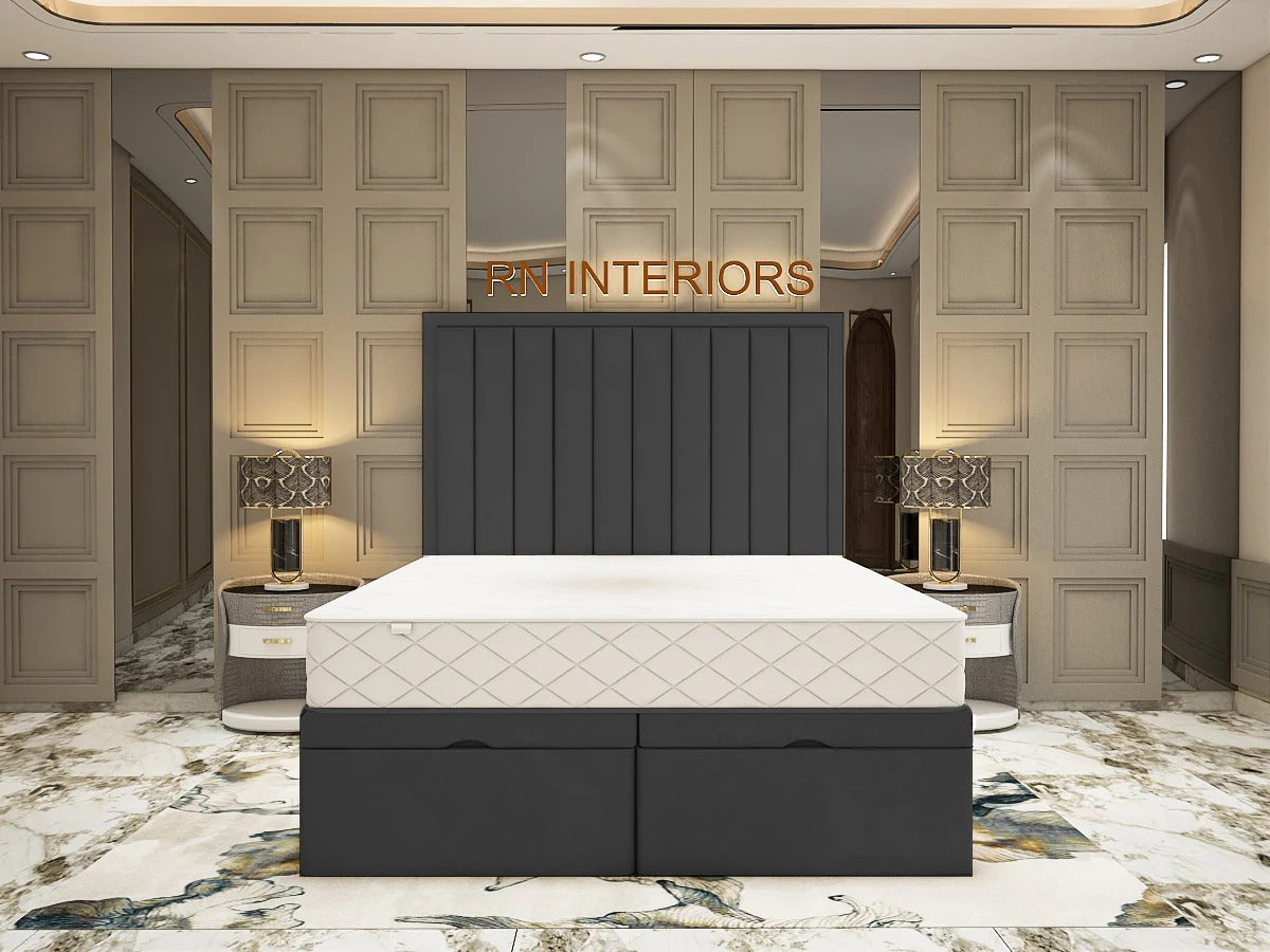 King Size Divan Bed - Aurora Rise Divan Bed Frame Black