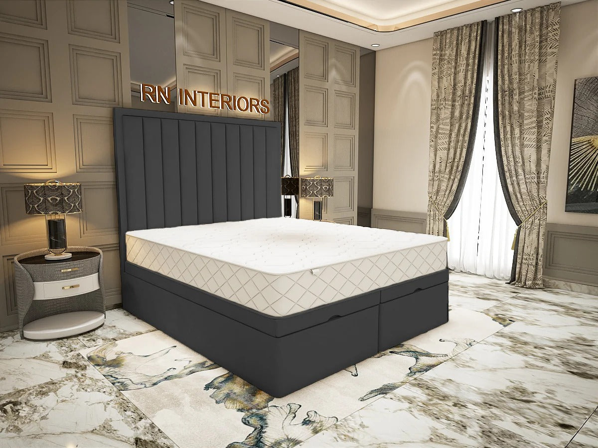 King Size Divan Bed - Aurora Rise Divan Bed Frame Side Black
