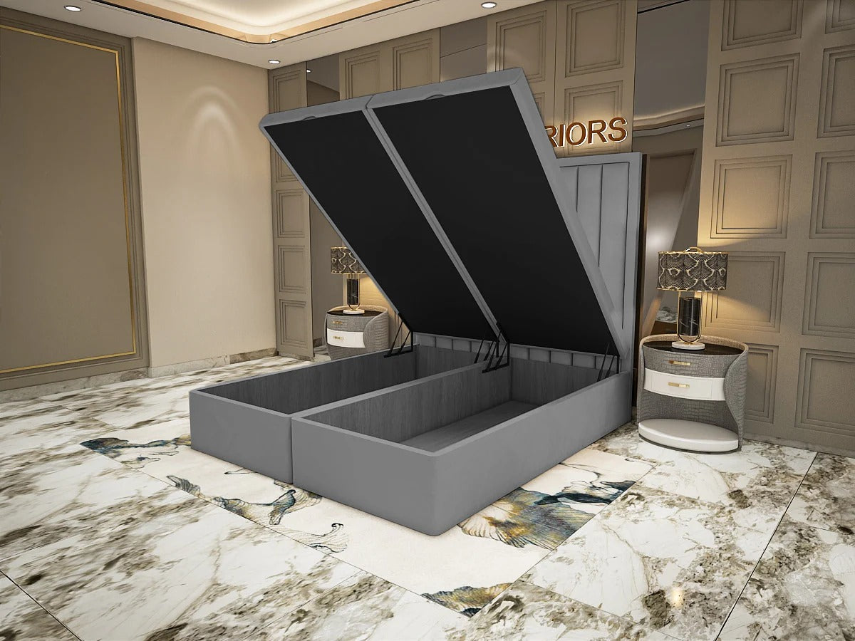 King Size Divan Bed - Aurora Rise Divan Ottoman Grey