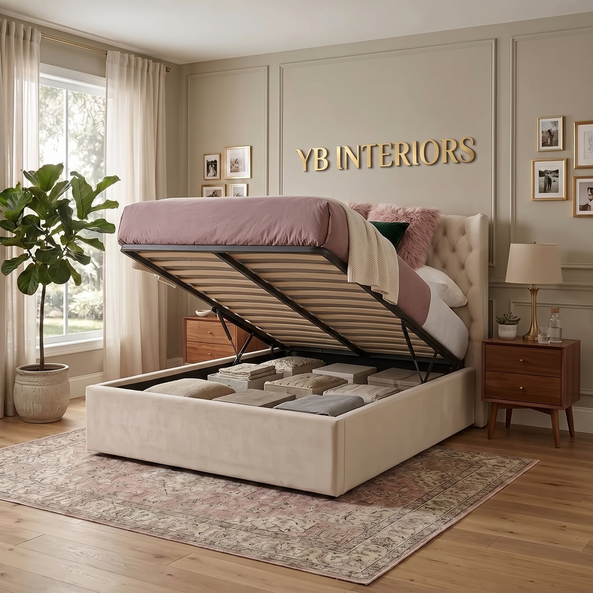 Chesterfield Wingback Bed Frame – Custom Sizes, Colours & Fabrics