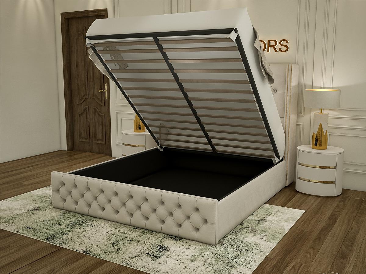 Single Bed Frame - Wingback Plush Velvet Bed Frame