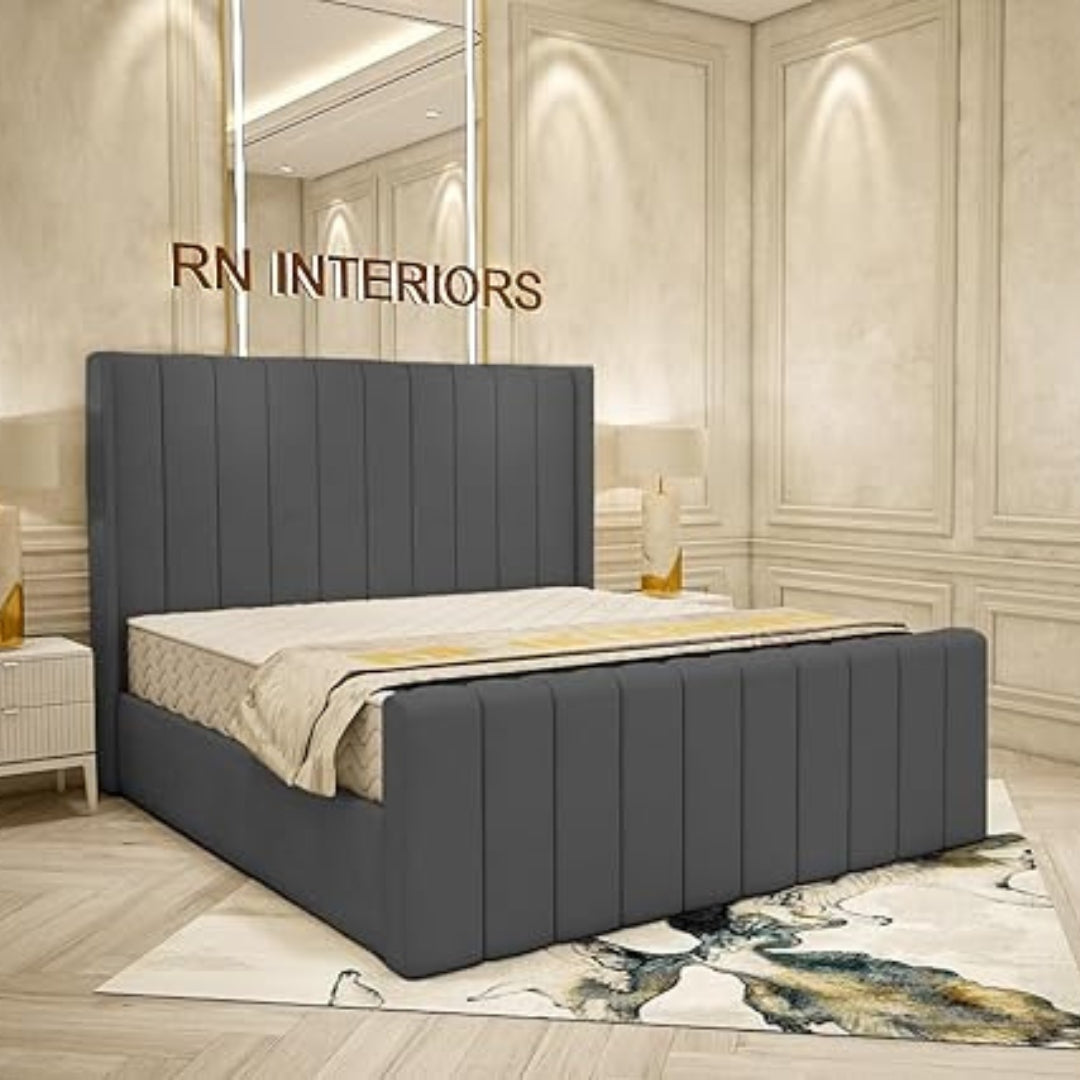 Single Divan Bed - Cream Plush Velvet Bed Frame