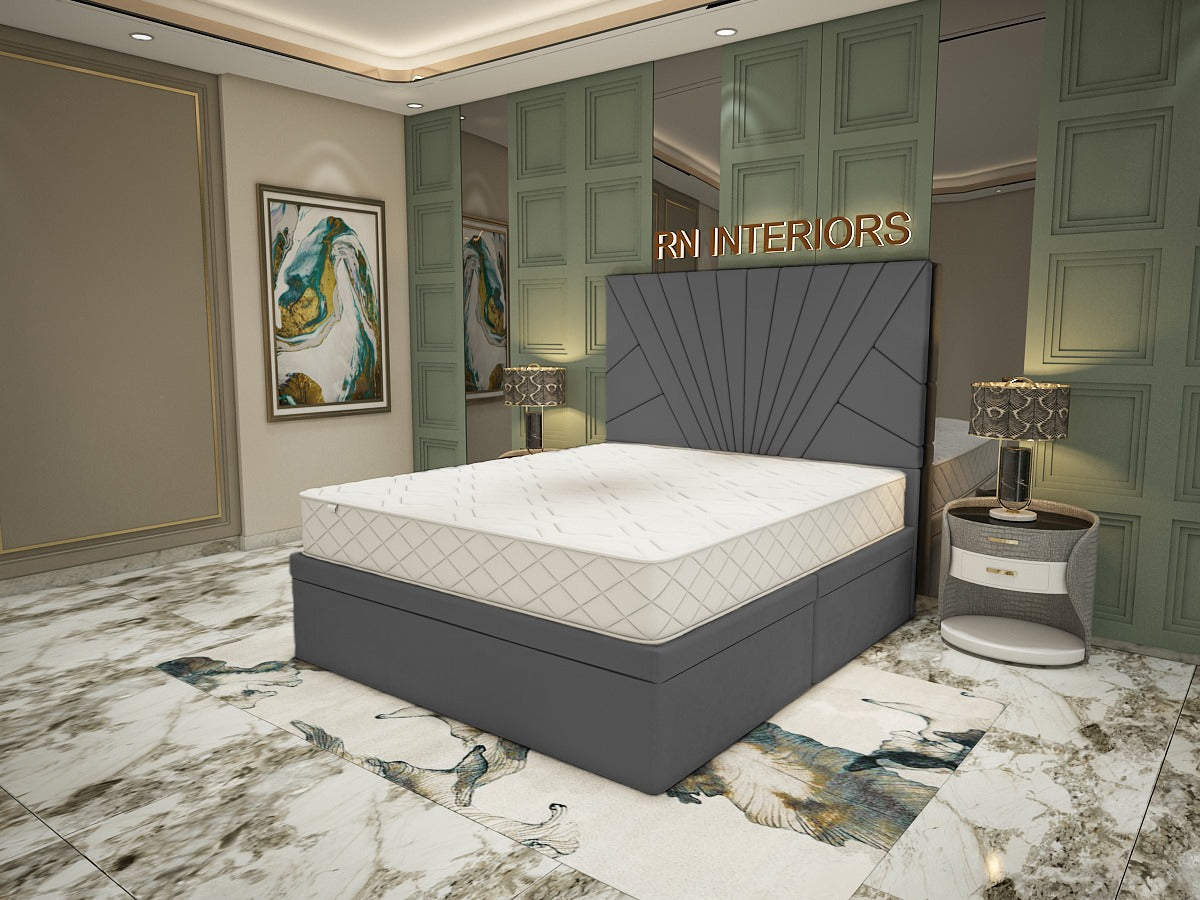 Single Divan Bed with Storage - 2025 Sunrise Divan Bed Frame With Mattress and Side Gaslift Storage 3