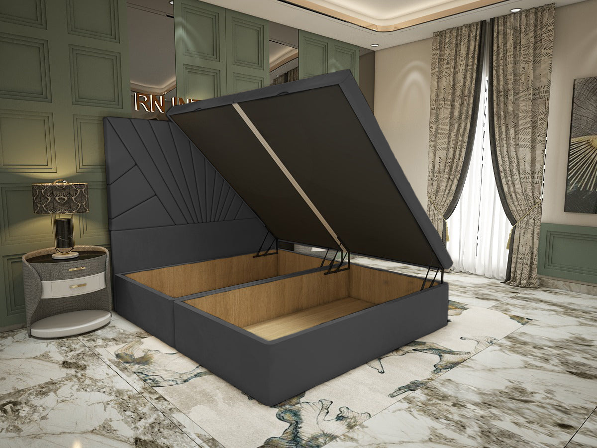 Single Divan Bed with Storage - 2025 Sunrise Divan Bed Frame With Mattress and Side Gaslift Storage 5