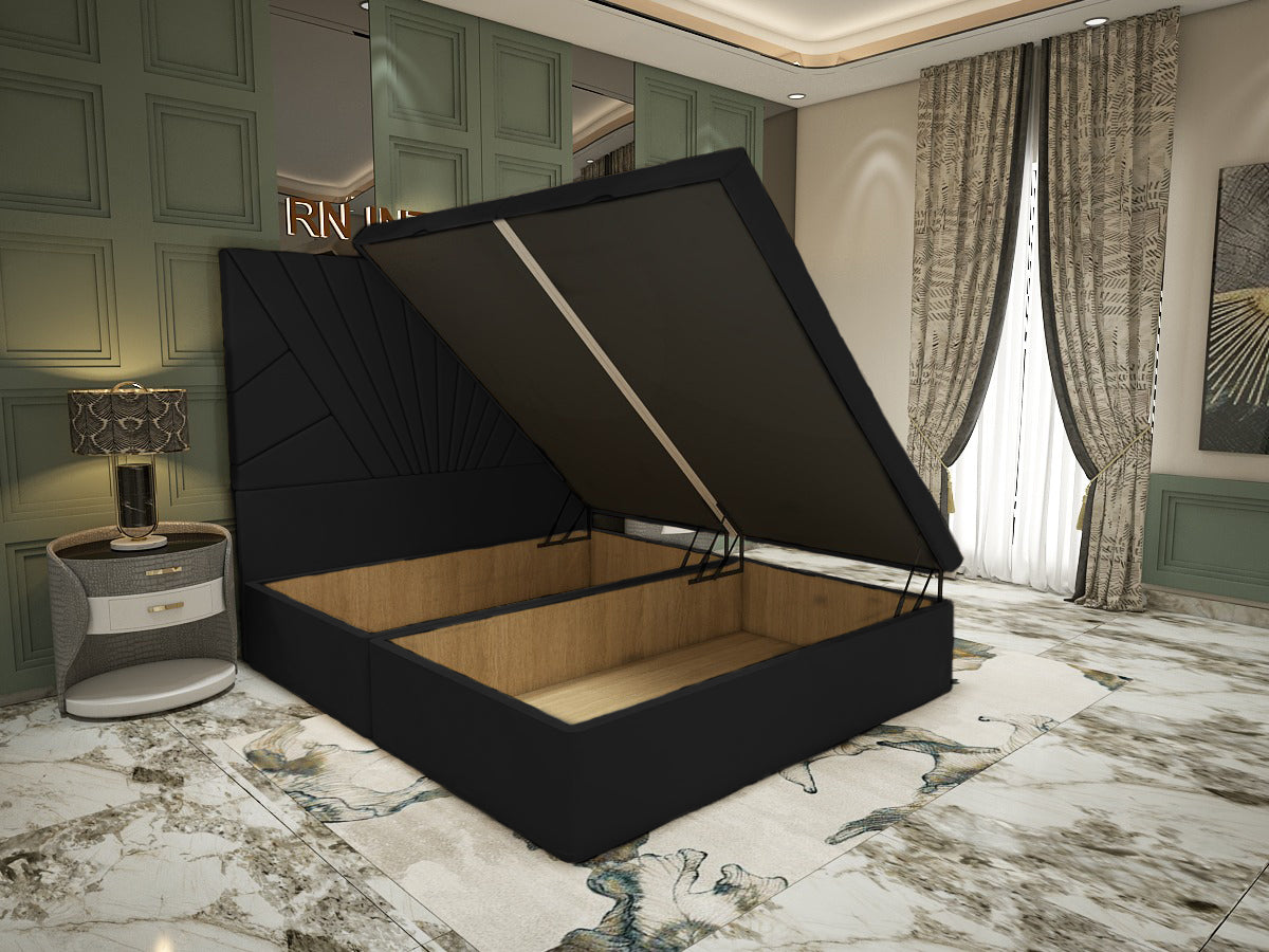 Single Divan Bed with Storage - 2025 Sunrise Divan Bed Frame With Mattress and Side Gaslift Storage 6