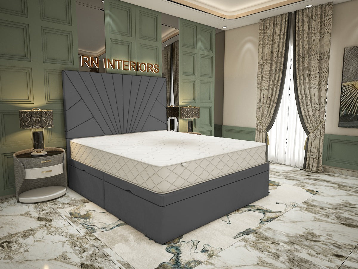 Single Divan Bed with Storage - 2025 Sunrise Divan Bed Frame With Mattress and Side Storage 