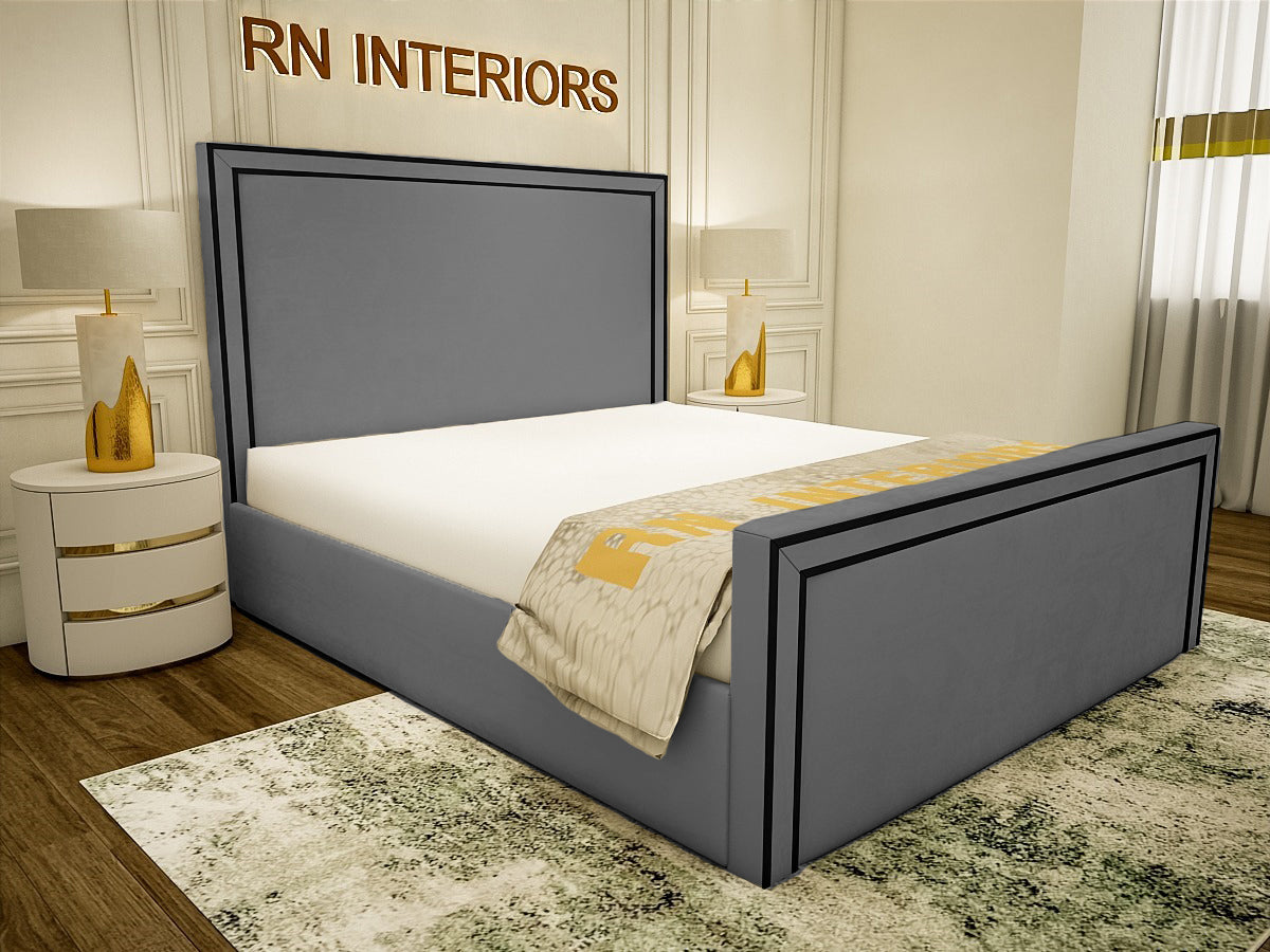 Small Double Bed - Bianca Plush Velvet Bed Frame 2