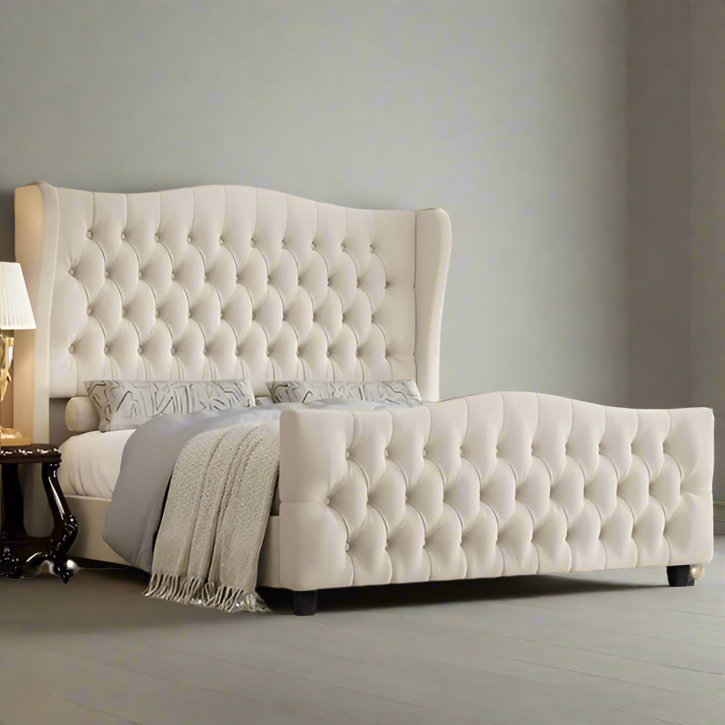Small Double Bed Frame - Wingback Bed Frame-Available All Color and Sizes