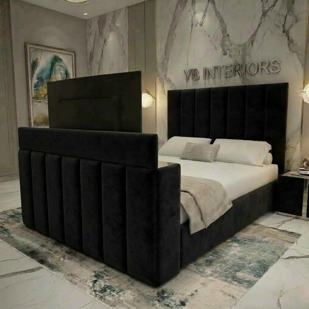 TV Bed King Size - Dream View Upholstered TV Bed Frame