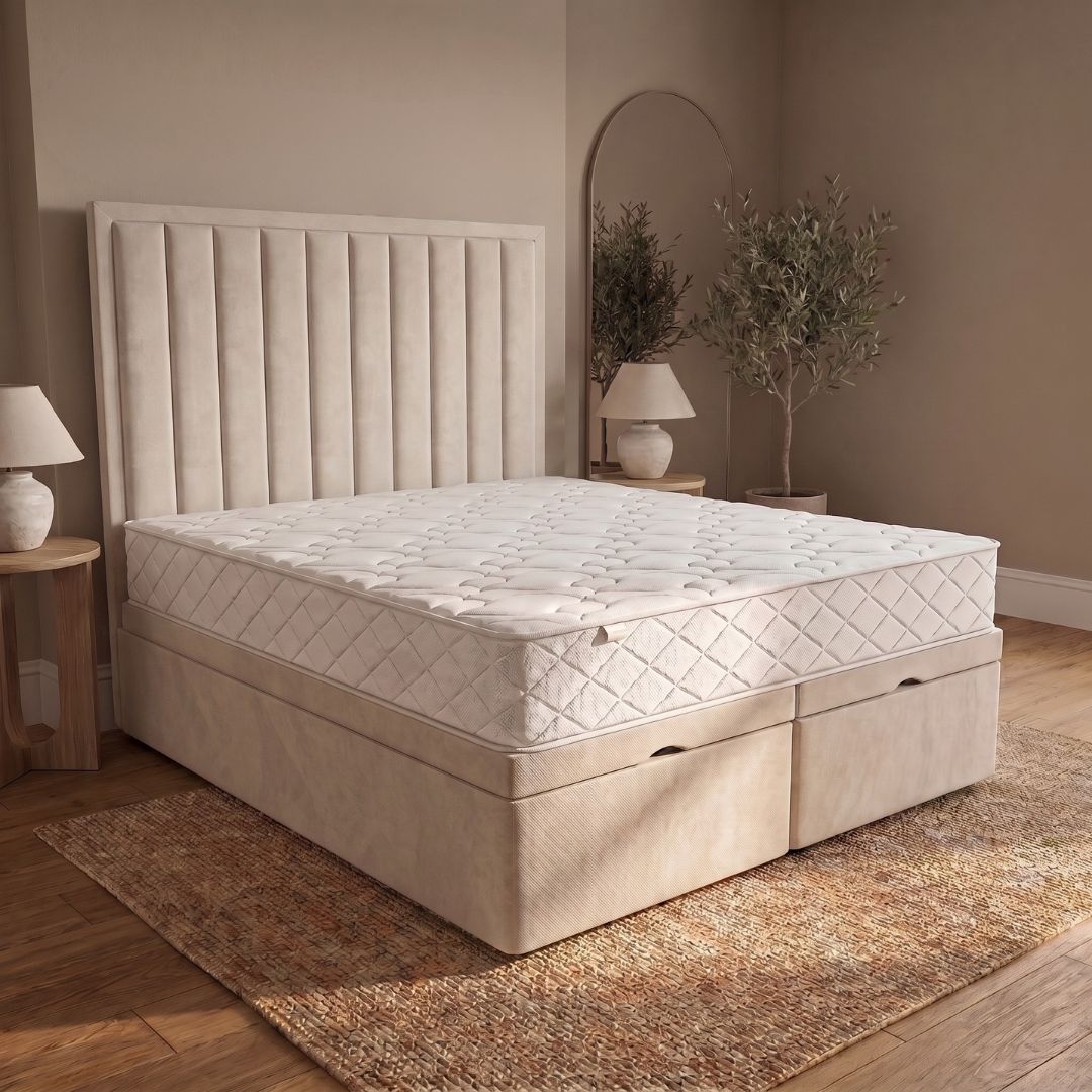 King Size Divan Bed - Aurora Rise Divan Bed With Storage